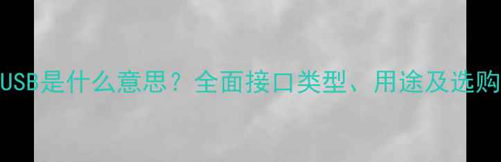 图片 电脑USB是什么意思？全面接口类型、用途及选购指南