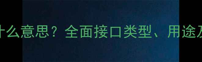 图片 电脑USB是什么意思？全面接口类型、用途及选购指南1