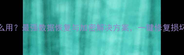 图片 电脑U盘钥匙怎么用？最强数据恢复与加密解决方案，一键修复损坏U盘并保护隐私