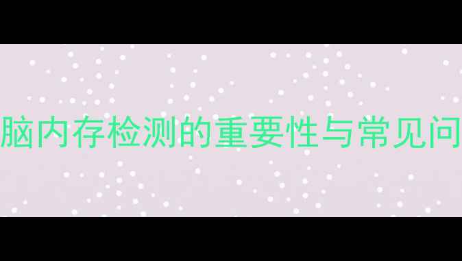 图片 电脑内存检测的重要性与常见问题