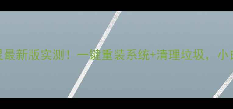 图片 电脑刷机精灵最新版实测！一键重装系统+清理垃圾，小白也能变大神