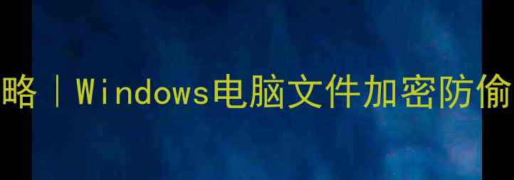 图片 电脑密码设置全攻略｜Windows电脑文件加密防偷窥｜小白必看教程