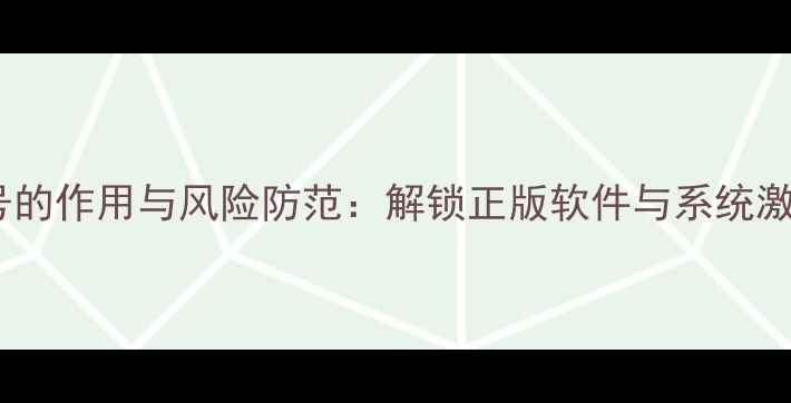 图片 电脑序列号的作用与风险防范：解锁正版软件与系统激活全指南1