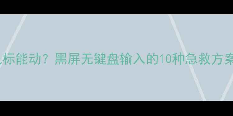 图片 电脑开机只有鼠标能动？黑屏无键盘输入的10种急救方案+设备自检指南