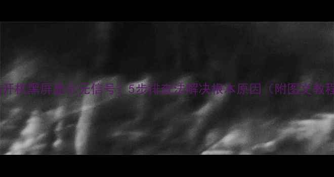 图片 电脑开机黑屏显示无信号？5步排查法解决根本原因（附图文教程）2