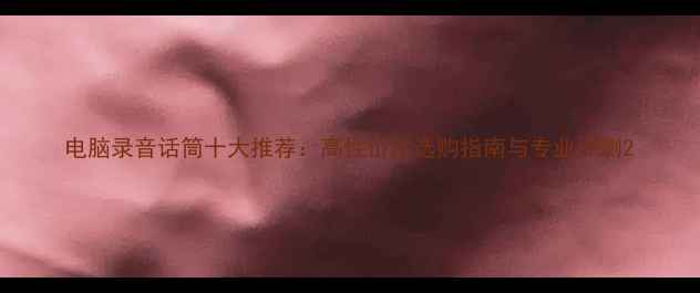 图片 电脑录音话筒十大推荐：高性价比选购指南与专业评测2