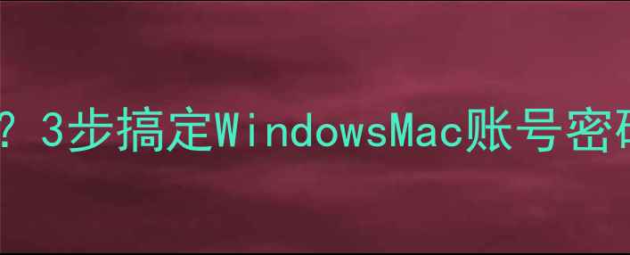 图片 电脑忘记密码怎么重置？3步搞定WindowsMac账号密码找回（附防丢攻略）1