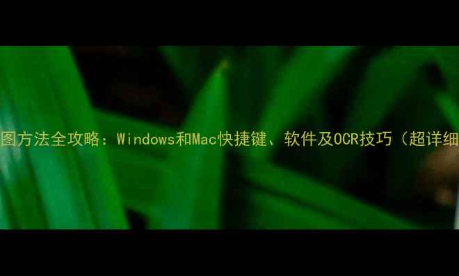 图片 电脑截图方法全攻略：Windows和Mac快捷键、软件及OCR技巧（超详细教程）