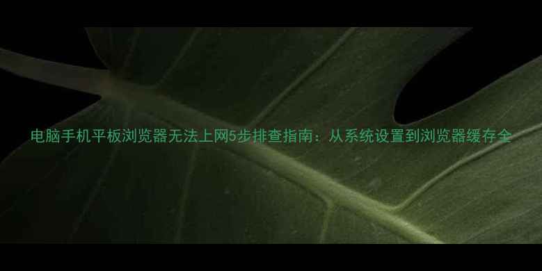 图片 电脑手机平板浏览器无法上网5步排查指南：从系统设置到浏览器缓存全