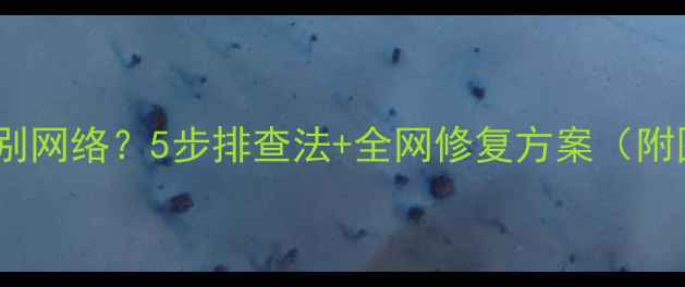 图片 电脑无法识别网络？5步排查法+全网修复方案（附图文教程）2