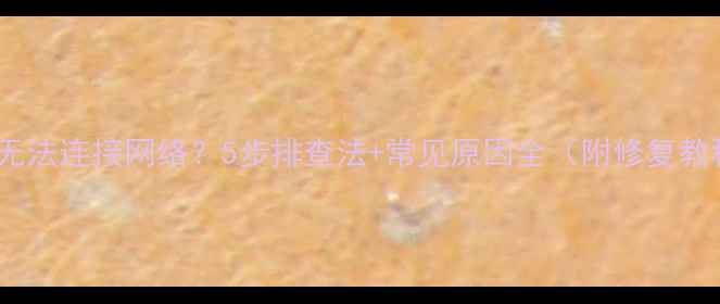 图片 电脑无法连接网络？5步排查法+常见原因全（附修复教程）1