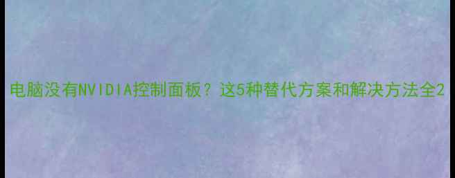 图片 电脑没有NVIDIA控制面板？这5种替代方案和解决方法全2
