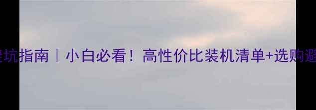 图片 电脑硬件避坑指南｜小白必看！高性价比装机清单+选购避雷全攻略2