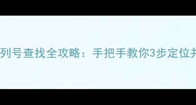 图片 电脑硬盘序列号查找全攻略：手把手教你3步定位并应用指南2