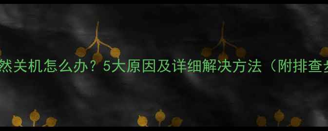 图片 电脑突然关机怎么办？5大原因及详细解决方法（附排查步骤）1