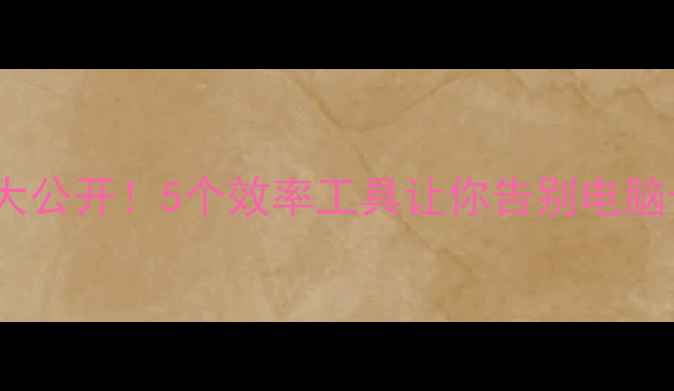 图片 电脑管理技巧大公开！5个效率工具让你告别电脑卡顿小白必看1