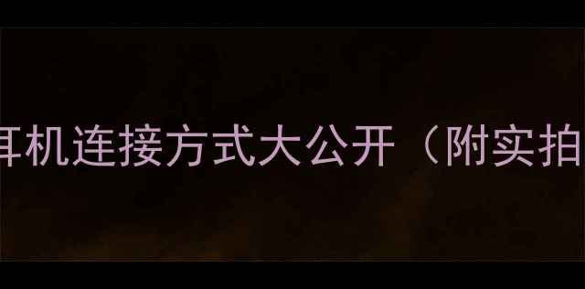 图片 电脑耳机连接方式大公开（附实拍图）1