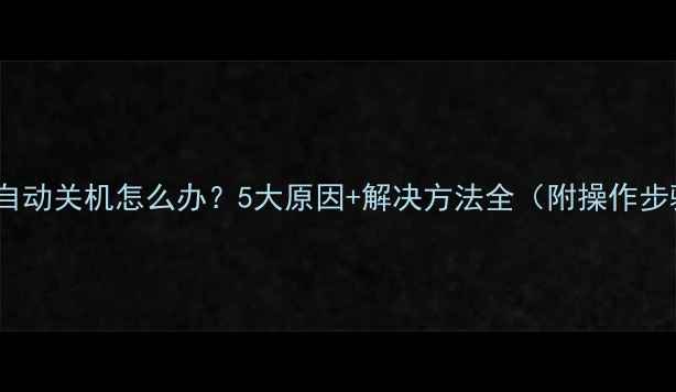 图片 电脑自动关机怎么办？5大原因+解决方法全（附操作步骤）1