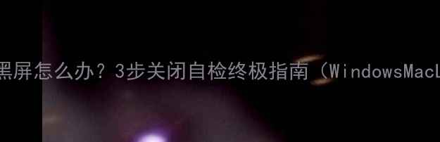 图片 电脑自检卡住黑屏怎么办？3步关闭自检终极指南（WindowsMacLinux全搞定）