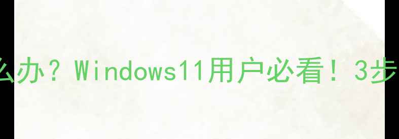 图片 电脑输入法不支持怎么办？Windows11用户必看！3步快速解决输入法故障2