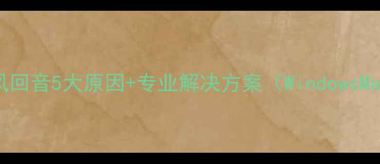 电脑麦克风回音5大原因专业解决方案WindowsMac全平台