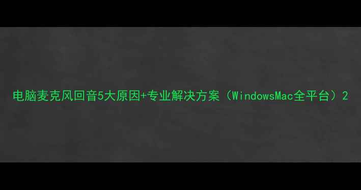 图片 电脑麦克风回音5大原因+专业解决方案（WindowsMac全平台）2