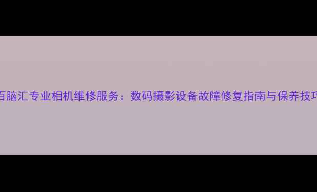 图片 百脑汇专业相机维修服务：数码摄影设备故障修复指南与保养技巧