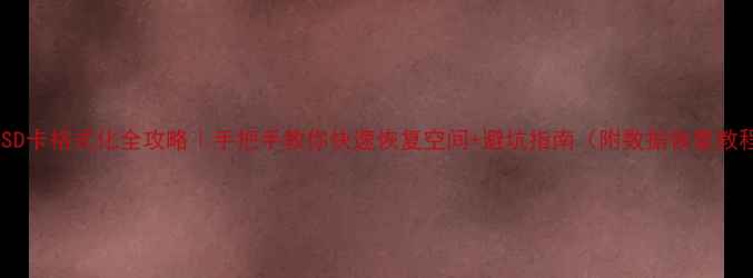 图片 相机SD卡格式化全攻略｜手把手教你快速恢复空间+避坑指南（附数据恢复教程）1