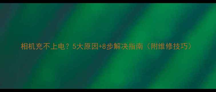 图片 相机充不上电？5大原因+8步解决指南（附维修技巧）