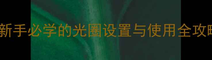 图片 相机光圈在哪里？新手必学的光圈设置与使用全攻略（附详细图解）1