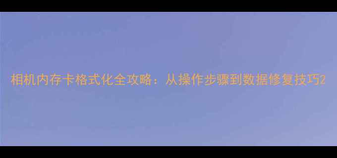 图片 相机内存卡格式化全攻略：从操作步骤到数据修复技巧2
