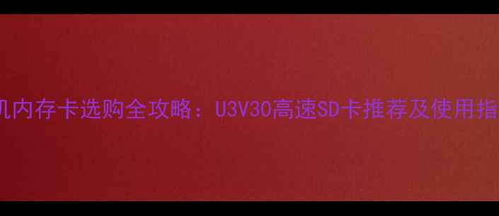 图片 相机内存卡选购全攻略：U3V30高速SD卡推荐及使用指南1