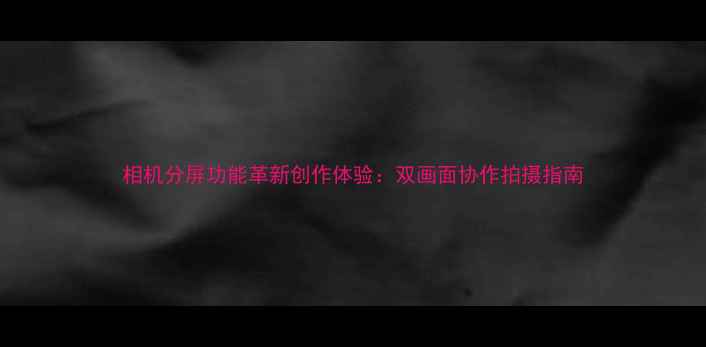 图片 相机分屏功能革新创作体验：双画面协作拍摄指南