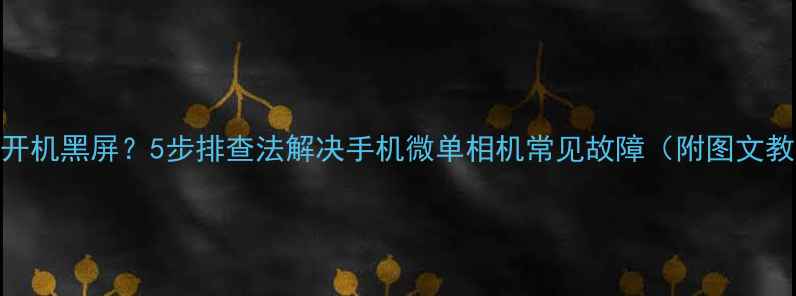 图片 相机开机黑屏？5步排查法解决手机微单相机常见故障（附图文教程）