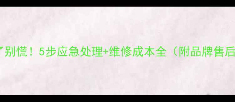 图片 相机摔了别慌！5步应急处理+维修成本全（附品牌售后政策）1