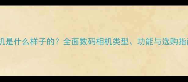 图片 相机是什么样子的？全面数码相机类型、功能与选购指南1