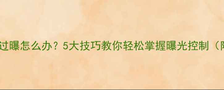 图片 相机曝光过曝怎么办？5大技巧教你轻松掌握曝光控制（附案例）1
