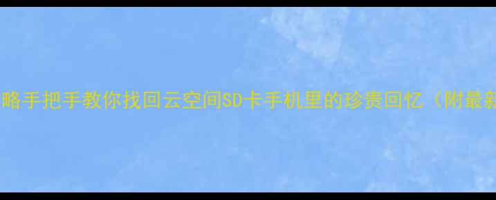 图片 相机照片丢失全攻略手把手教你找回云空间SD卡手机里的珍贵回忆（附最新数据恢复工具）2
