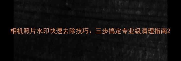 图片 相机照片水印快速去除技巧：三步搞定专业级清理指南2
