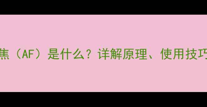 相机自动对焦AF是什么详解原理使用技巧及常见问题