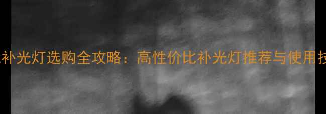 图片 相机补光灯选购全攻略：高性价比补光灯推荐与使用技巧1