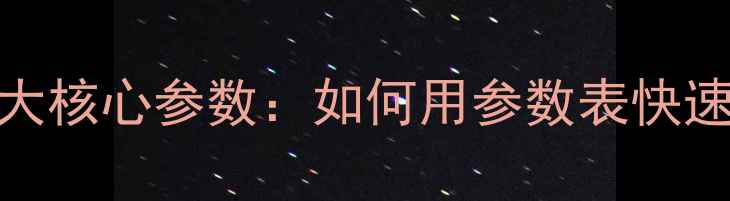 图片 相机选购必看！5大核心参数：如何用参数表快速锁定理想机型？1