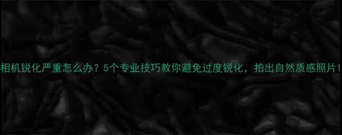 图片 相机锐化严重怎么办？5个专业技巧教你避免过度锐化，拍出自然质感照片1