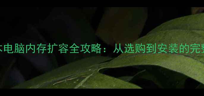 图片 笔记本电脑内存扩容全攻略：从选购到安装的完整指南