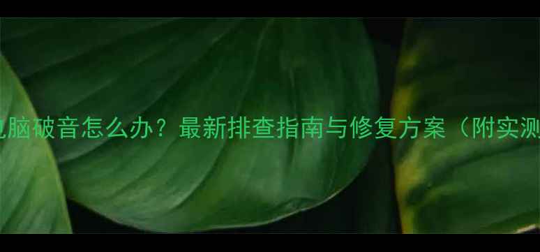 图片 笔记本电脑破音怎么办？最新排查指南与修复方案（附实测数据）1