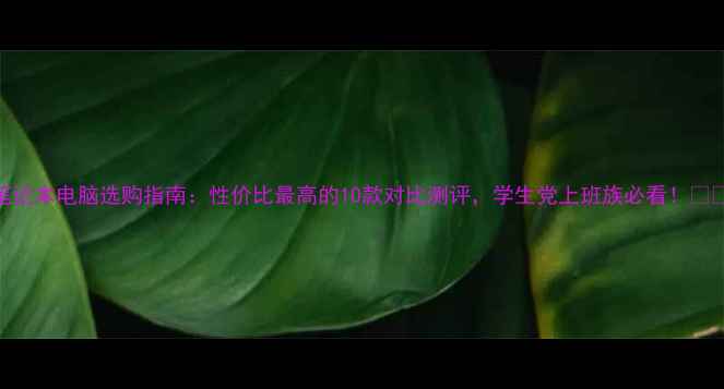 图片 笔记本电脑选购指南：性价比最高的10款对比测评，学生党上班族必看！💻✨