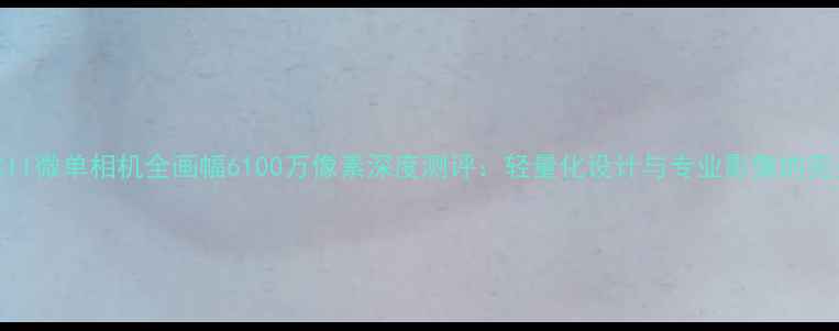 图片 索尼A7CII微单相机全画幅6100万像素深度测评：轻量化设计与专业影像的完美平衡2