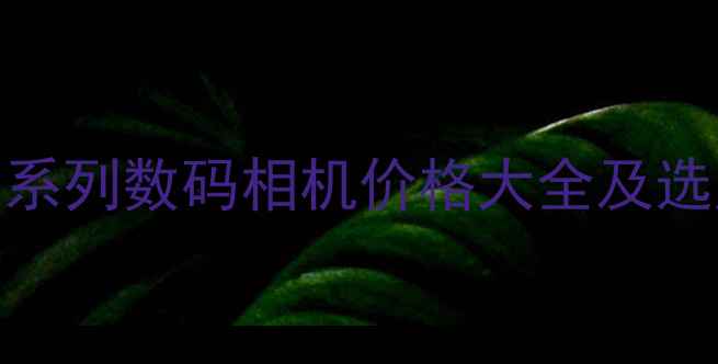 图片 索尼全系列数码相机价格大全及选购指南