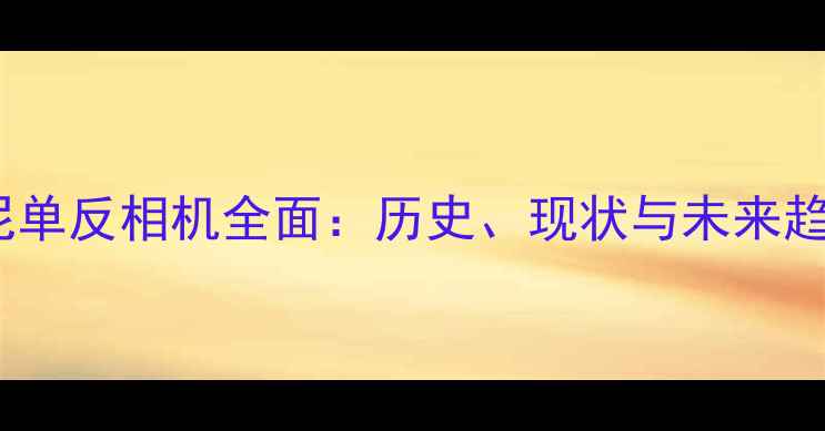 图片 索尼单反相机全面：历史、现状与未来趋势1