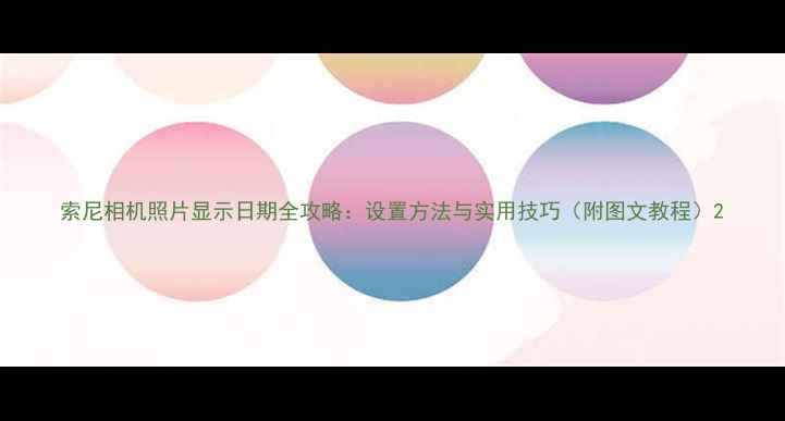 图片 索尼相机照片显示日期全攻略：设置方法与实用技巧（附图文教程）2